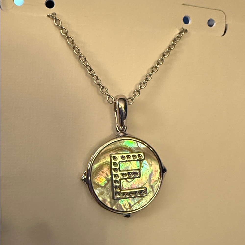 🩶Kendra Scott Silver & Mother of Pearl Reversible Initial Necklaces🩶 - Picture 6 of 14